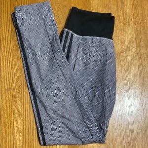 Adidas Black/White Pattern Track Pants Size XS